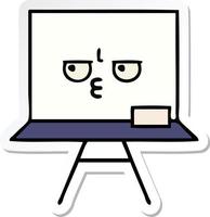 sticker of a cute cartoon white board vector