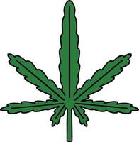 quirky hand drawn cartoon marijuana vector