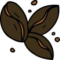 cartoon doodle of three coffee beans vector