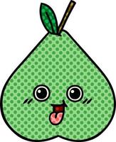 comic book style cartoon pear vector