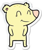 sticker of a friendly bear cartoon vector