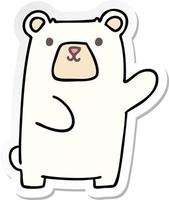 sticker of a quirky hand drawn cartoon polar bear vector