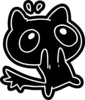 cartoon icon kawaii of a shocked cat vector