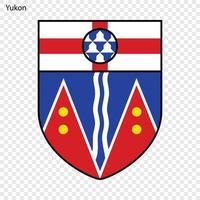 emblema de yukon, provincia de canadá vector