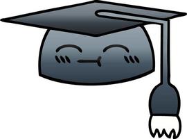 gradient shaded cartoon graduation hat vector