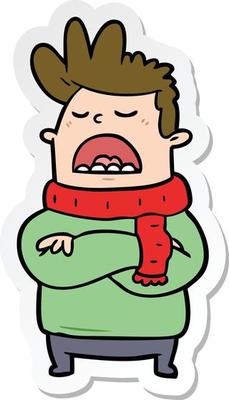 sticker of a cartoon obnoxious man