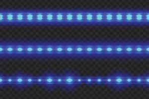 Set of led glowing light stripes vector