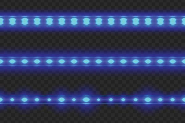Set of led glowing light stripes