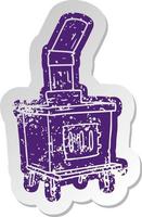 distressed old sticker of a house furnace vector