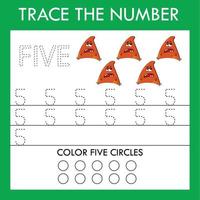 Trace line , number worksheet with monsters for kids, practicing fine motor skills.  Educational game for preschool children. vector