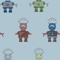 Funny pattern with robots. Baby background. vector