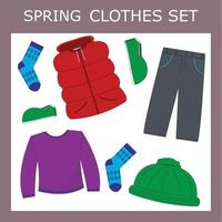 children's spring  clothes for a boy on a white background vector