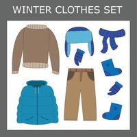 Children's seasonal clothes. vector