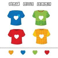 worksheet vector design, the task is to cut and paste a piece on a t shirts.