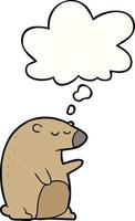 cartoon bear and thought bubble vector