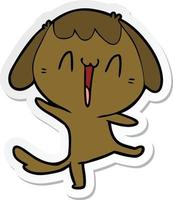 sticker of a cute cartoon dog vector