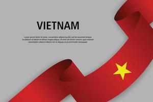 Waving ribbon with Flag , vector illustration