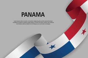 cinta ondeante con bandera, ilustración vectorial vector