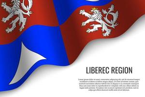 waving flag of region Czech Republic vector