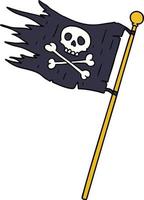 caricatura, garabato, de, un, piratas, bandera vector