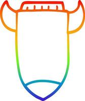 rainbow gradient line drawing cartoon space rocket vector