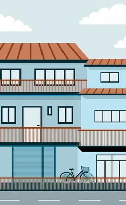 Flat design illustration building