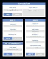 Website form set, flat style vector