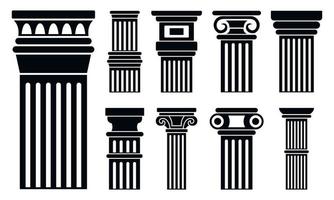 conjunto de iconos de columna, estilo simple