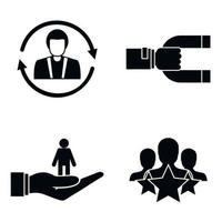 Customer retention marketing icon set, simple style vector