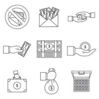 Bribery corrupt practices icon set, outline style vector