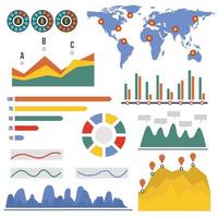 Visualization infographic, flat style vector