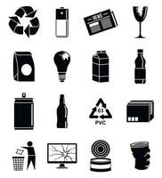 Eco recycles day icon set, simple style vector