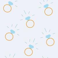 Bridal beautiful seamless pattern illustration with wedding rings. Diamond rings sparkling pattern for wrapping paper and print. vector