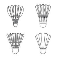 Shuttlecock equipment icon set, outline style vector