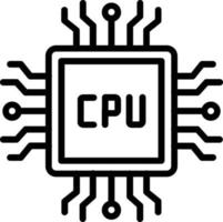 icono de línea de vector de cpu