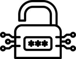 Lock Vector Line Icon