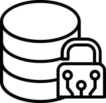 Data Encryption Vector Line Icon