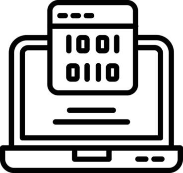 Coding Vector Line Icon