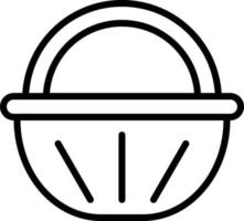 diseño de icono de línea de cesta de alimentos vector