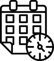 icono de línea de vector de horario