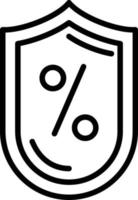 icono de línea de vector de escudo