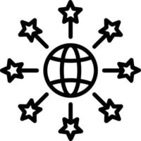 Global Network Vector Line Icon