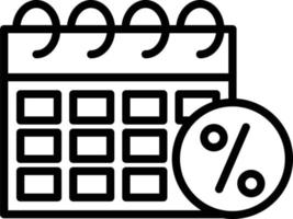 Due Date Vector Line Icon