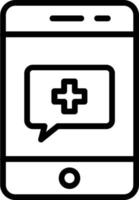 Medical Mobile Line Icon Design vector