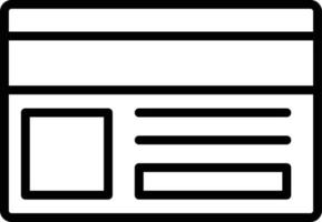 icono de línea de vector de tarjeta de identificación