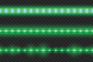 Set of led glowing light stripes vector