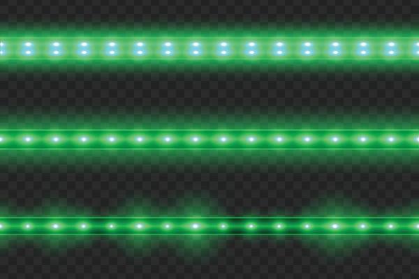 Set of led glowing light stripes