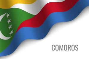 bandera ondeante con copyspace. vector