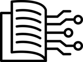 Digital Book Vector Line Icon