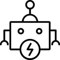 icono de línea de vector de robot